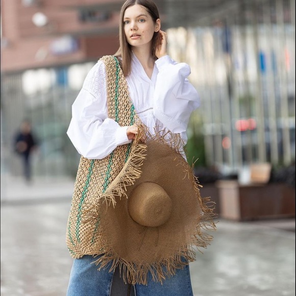 NWT Zara Frayed Trim Beach Sun Hat main image 8